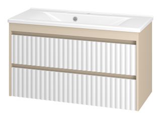 Подвесная тумба под раковину Brevita Balaton BAL-06100-03-012Я 100см белый/бежевый